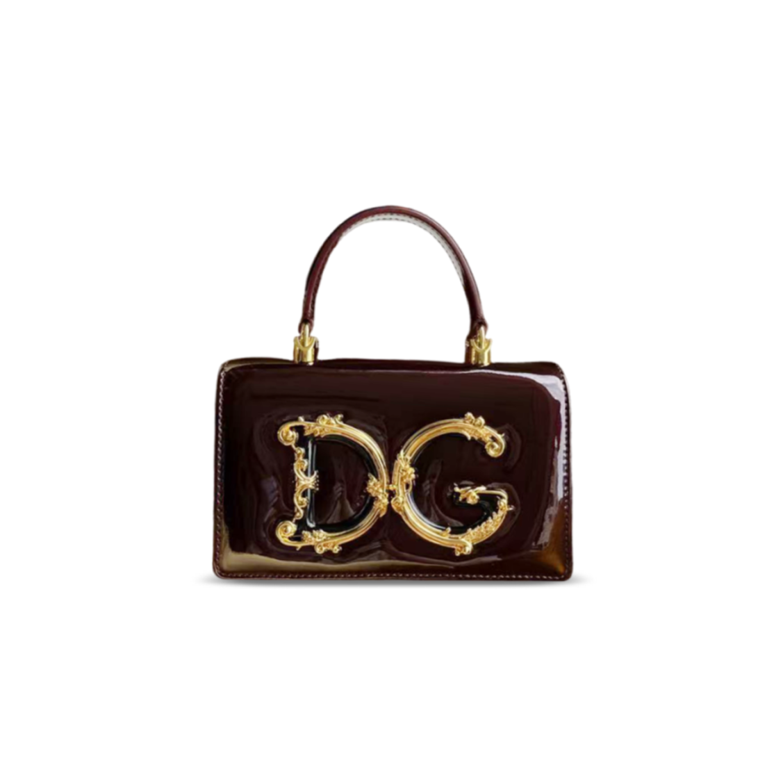 DOLCE GABBANA LEATHER SHOULDER BAG PATENT LEATHER (18*10*5cm)